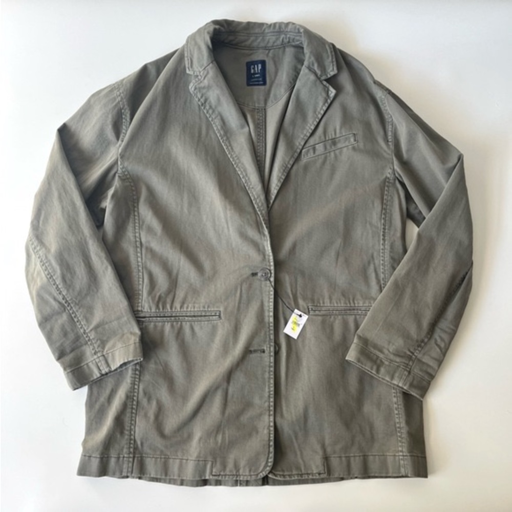 Gap Oversized Khaki Blazer in Mesculen Green Army Olive Green L Tall